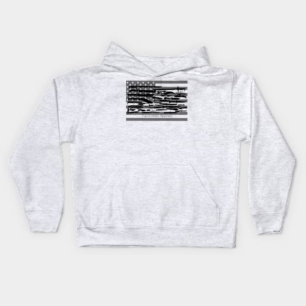 Papa Hash Apparel: Knife Flag Kids Hoodie by Papa Hash's House of Art